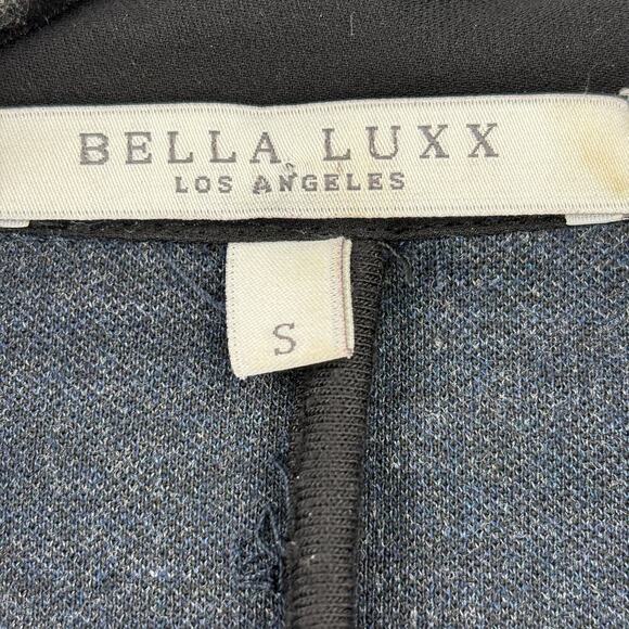 Bella Luxx Perfect Everyday Blazer Size S Blue Black Stretch Jacket Silk Collar - Picture 3 of 13